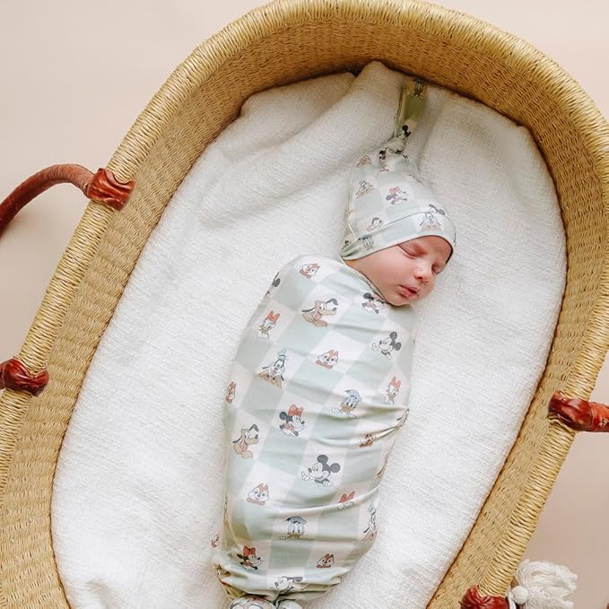 Copper Pearl Large Premium Knit Baby Swaddle Receiving Blanket Mickey Mouse & Friends
