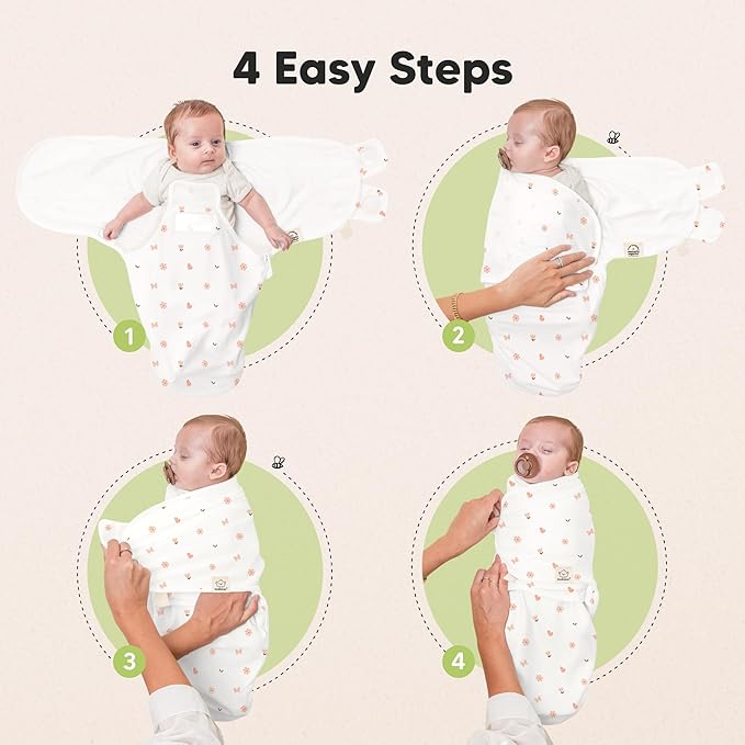 Baby Swaddle Sleep Sacks with Zipper - 3-Pack Swaddles for Newborns 0-3 Months, Infant, Baby Girls, Boys, Soft & Durable Newborn Sleep Sack, Easy Diaper Change Swaddling Blanket (Butterflies, OS)