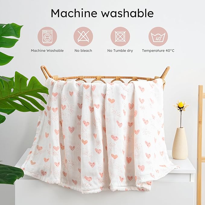 Yoofoss Muslin Swaddle Blankets, Organic Baby Blankets, 47 x 47 Inches Receiving Blanket for Baby Boys and Girls, Baby Essentials for Newborns Soft Breathable