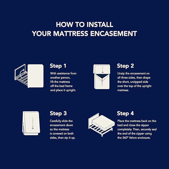 Cal King Mattress Protector Encasement with Zipper – Waterproof Mattress Protector Cal King Size – Soft, Breathable & Noiseless Zippered Mattress Cover – Fits Up to 15”