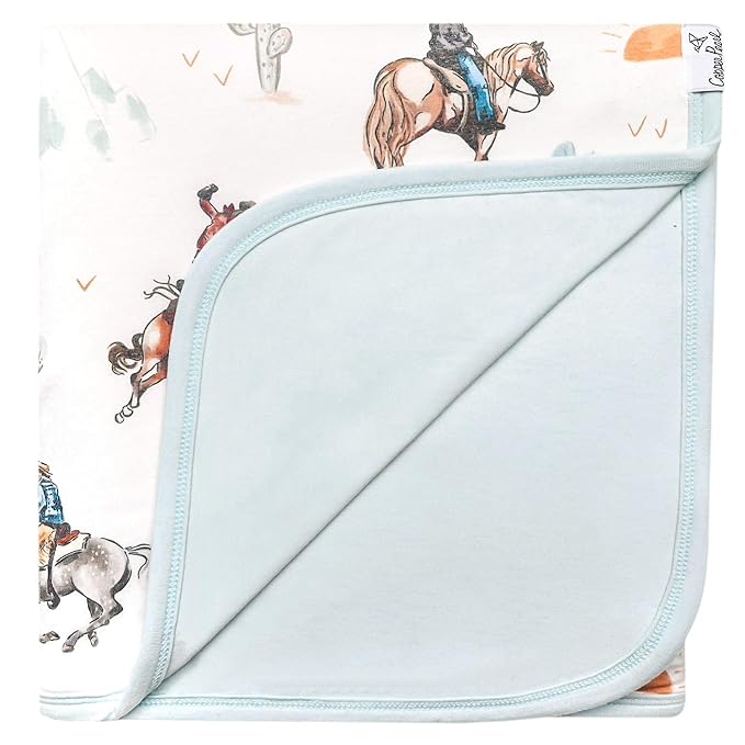 Large Premium Knit Baby 3 Layer Stretchy Quilt Blanket "Boone" by Copper Pearl