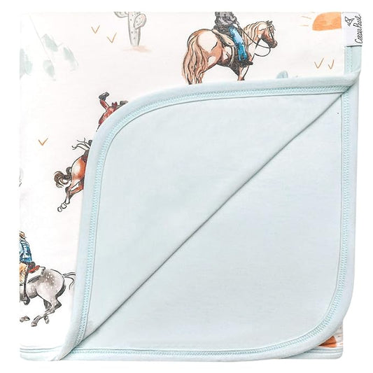 Large Premium Knit Baby 3 Layer Stretchy Quilt Blanket "Boone" by Copper Pearl