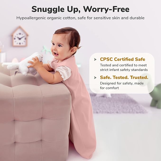 Mama Cheetah Baby Sleep Sack 1.0 TOG, Organic Cotton Baby Wearable Blanket with Two-Way Zipper, Swaddle Transition Sleeping Bag, All-Season Sleep Sack for Infant Toddler Boy Girl, 2-Pack 24-48 Month