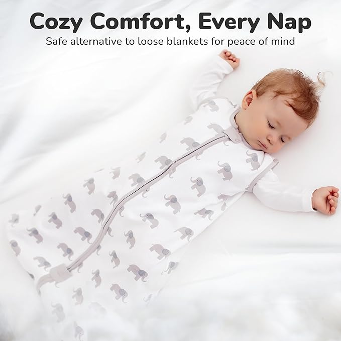 Mama Cheetah Baby Sleep Sack 2.5 TOG, Organic Cotton Baby Wearable Blanket with Two-Way Zipper, Swaddle Transition Baby Sleeping Bag for Newborn Infant Toddler Boy Girl, 6-12 Months
