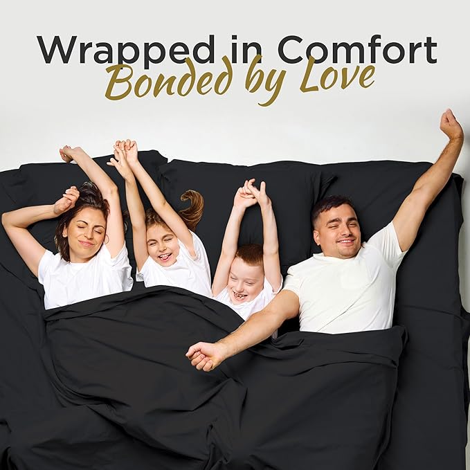 Twin XL 100% Microfiber Double Brushed Sheet Set - Extra-Soft & Wrinkle-Free - 15" Deep Pockets, 39" x 80" - Ideal for Dorms, Hospitals & Split King Beds - 3 PC Set (Twin XL, Black)