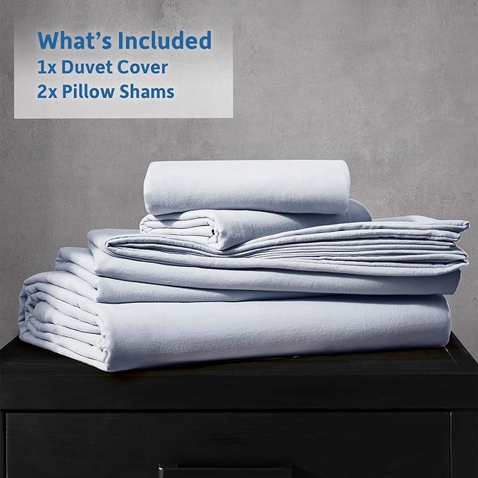 Nestl Ice Blue Duvet Cover King Size - Soft Prewashed King Duvet Cover Set, 3 Piece, with Zipper Closure, 1 Duvet Cover 104x90 inches and 2 Pillow Shams