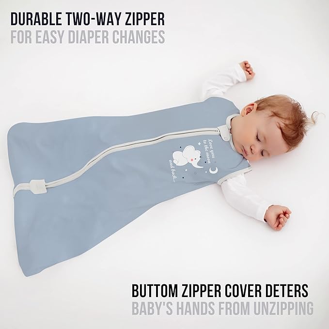 Mama Cheetah Baby Sleep Sack 0.5 TOG, Organic Cotton Baby Wearable Blanket with Two-Way Zipper, Swaddle Transition Baby Sleeping Bag for Newborn Infant Toddler Boy Girl, 12-18 Months
