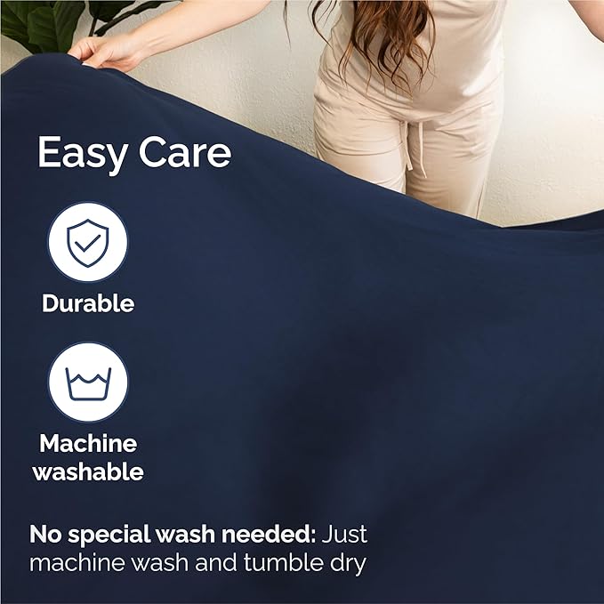 King 6 Piece Sheet Set - Comfy Breathable & Cooling - Ultra-Soft Hotel Luxury Bedding Set with 8-16 Inch Deep Pockets - 1 Flat & 1 Fitted Sheet & 4 Pillowcases - Wrinkle Free & Easy Care - Navy Blue