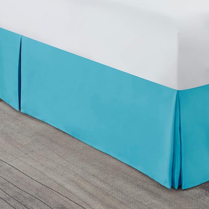 Nestl Beach Blue Full Bed Skirt - Full Size Bed Skirt 14 Inch Drop - Brushed Microfiber Bed Skirts - Hotel Quality Pleated Bed Skirt - Shrinkage & Fade Resistant