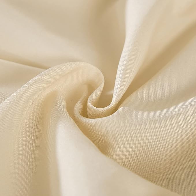 MEILA Wrap Around Bed Skirt Three Fabric Sides Elastic Dust Ruffled 18 Inch Tailored Drop,Easy to Install Fade Resistant-Beige, Queen/King