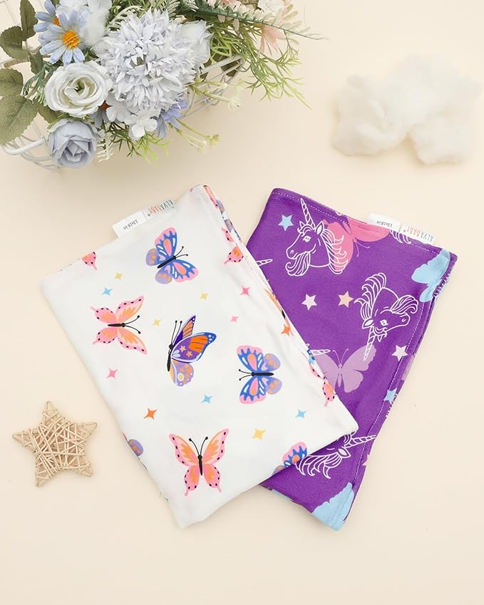 ALVABABY Toddler Pillowcase Stretchy Soft Kids Pillow Cover Fit 13"x 18" or 12"x16" Envelope for Girl Boy Sleepy Travel 2 Pack 2TPE44A