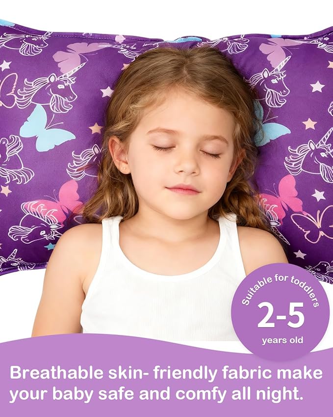ALVABABY Toddler Pillowcase Stretchy Soft Kids Pillow Cover Fit 13"x 18" or 12"x16" Envelope for Girl Boy Sleepy Travel 2 Pack 2TPE44A