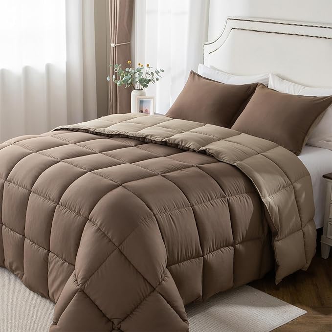 KASENTEX California King Comforter Set – Reversible Dual Color – Goose Down Alternative – Ultra-Soft, Lightweight, Machine Washable, Maintain Fluffiness, All Season Warmth (Cub/Elmwood)