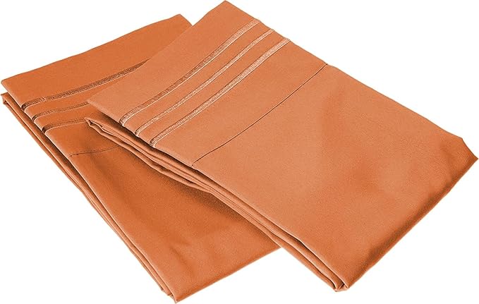 Elegant Comfort 1500 Thread Count Wrinkle & Fade Resistant Egyptian Quality Microfiber Ultra Soft Luxurious 2-Piece Pillowcases, King Size, Coral