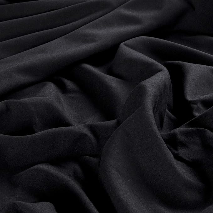 NTBAY Toddler Sheet Set - 3-Piece Microfiber Crib Sheet Set - Flat Sheet, Fitted Sheet, Pillowcase - Solid Toddler Bedding, Black