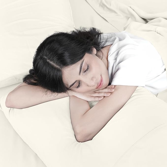 Utopia Bedding Queen Size Sheet Set – 4 Piece Bed Sheets, Soft and Breathable Microfiber, Includes 1 Fitted Sheet, 1 Flat Sheet and 2 Pillowcases – Oeko-Tex - (Ivory)