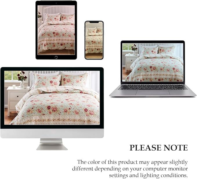 Greenland Home Antique Rose 100% Cotton Heirloom-Quality Quilt Set, 2-Piece Twin/XL, Blue