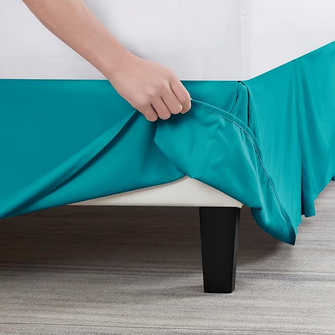 Nestl Teal Full Bed Skirt - Full Size Bed Skirt 14 Inch Drop - Brushed Microfiber Bed Skirts - Hotel Quality Pleated Bed Skirt - Shrinkage & Fade Resistant