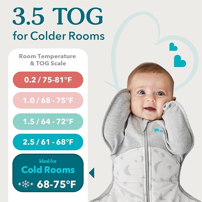Love to Dream Swaddle UP Extra Warm 3.5 TOG, Olive, Medium, 13-19 lbs, Dramatically Better Sleep, Allow Baby to Sleep in Preferred Arms Up Position for Self-Soothing, Snug Fit Calms Startle Reflex