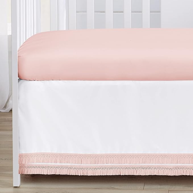 Sweet Jojo Designs 4-Piece Baby Crib Bedding Set (Pink Boho Floral) for Girls, Infants/Nursery incl. Blanket, Fitted Sheet, Skirt, Diaper Stacker (Watercolor, Bohemian, Wildflower, Vintage, Elegant)
