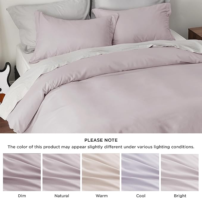Bedsure Duvet Cover Queen Size - Soft Double Brushed Bedding Set for Kids & Adults, Zipper Closure, 3 Pieces, Includes 1 Duvet Cover (90"x90") & 2 Pillow Shams, NO Comforter, Pink Mocha