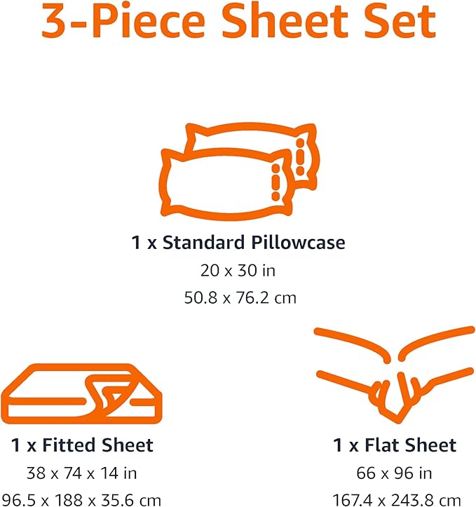 Amazon Basics Microfiber Kids' Sheet Set with Pillowcase, 3-Piece, Twin, Cosmic Adventure