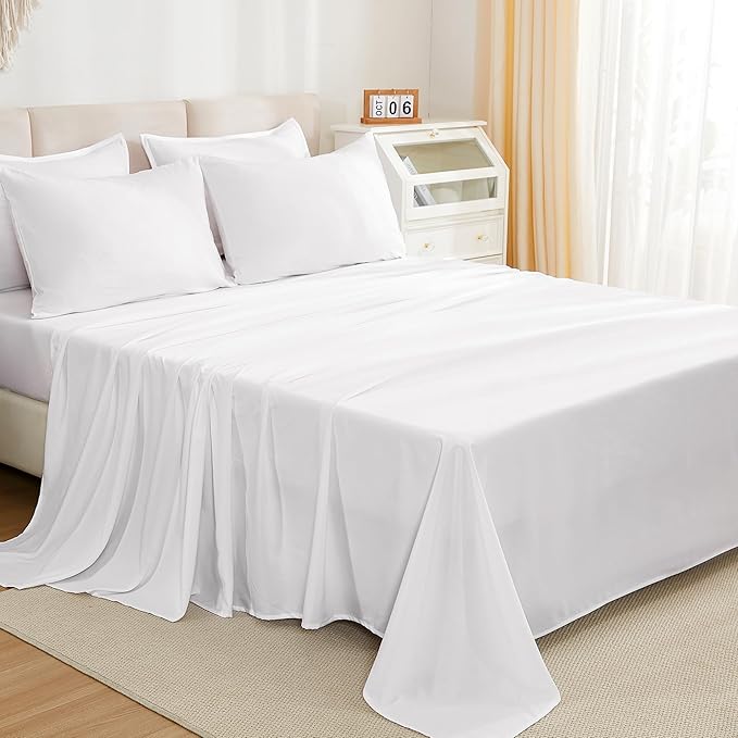 Litanika Twin XL Comforter Set White - 5 Pieces Twin Extra Long Bed in a Bag for College Dorm, All Season Bedding Set for Girls and Boys, Soft Bed Set with Comforter, Sheets, Pillowcase & Sham