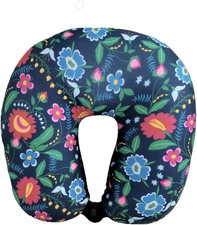 Bookishbunny U Shaped Micro Beads Microbead Neck Head Support Travel Pillow, 12"x12"x4" (Flower)