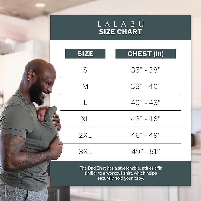 Lalabu The Dad Shirt | Hands-Free Baby Carrier for Dad with Kangaroo Pouch | Engineered for Bonding, Safety, & Comfort for Newborns Up to 15 Lbs. | CPSC Compliant - Natural - Medium