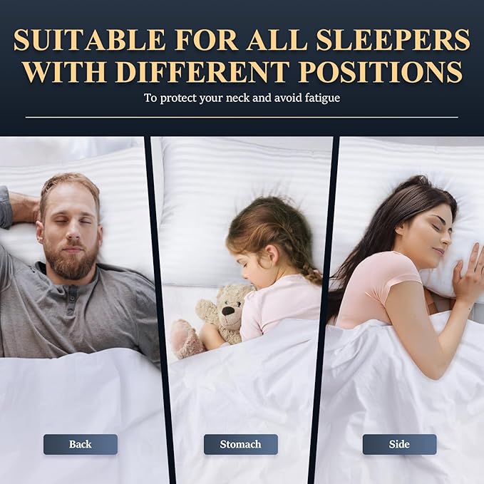 COZSINOOR Bed Pillows for Sleeping Queen Size - Breathable Hotel Quality Set of 2 - Down Alternative Microfiber Filled for Back, Stomach, Side Sleepers, Cooling & Skin-Friendly