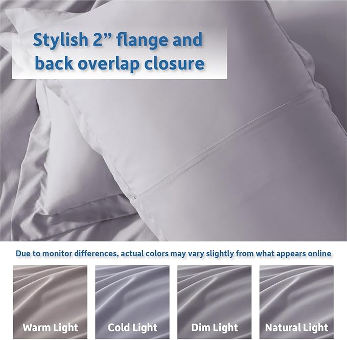 Nestl Grey Lavender Duvet Cover Full Size - Soft Double Brushed Full Size Duvet Cover Set, 3 Piece, with Button Closure, 1 Duvet Cover 80x90 inches and 2 Pillow Shams