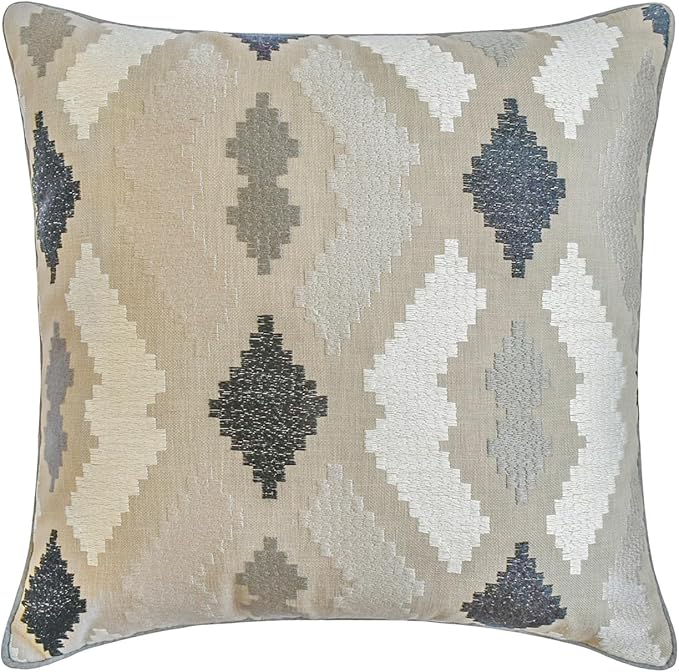 The HomeCentric King/Queen/Twin Beige Decorative Bed Runner Queen 74"x18" Bed Runner Without Pillow Cover, Embroidery,Aztec Bed Scarf on Linen Fabric - Thread Tale