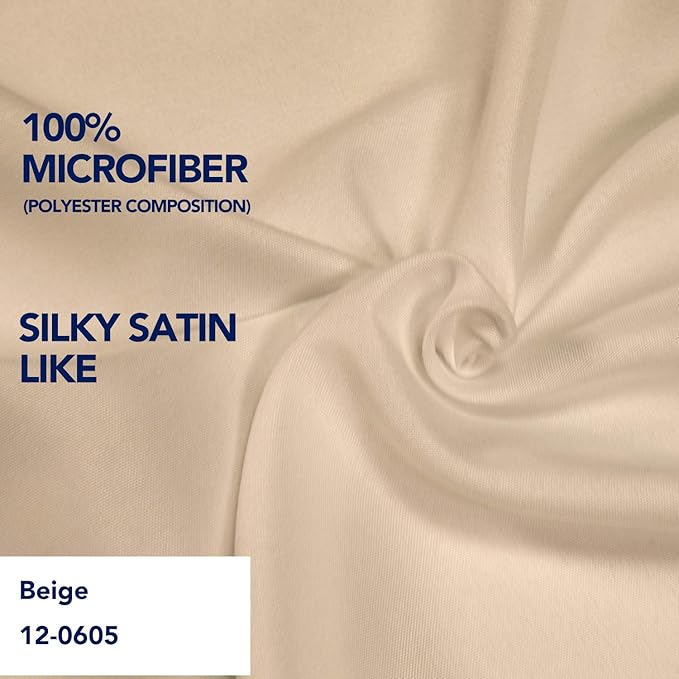 PureFit Wrap Around Ruffled Bed Skirt with Adjustable Elastic Belt - 14 Inch Drop Easy to Put On, Wrinkle Free Bedskirt Dust Ruffles, Bed Frame Cover for Twin, Twin XL and Full Size Beds, Beige
