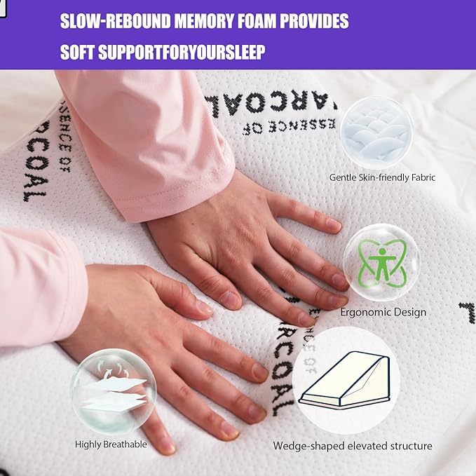 Anti-Roll Back Sleeping Training Pillow - Stable Head & Base of Neck Positioning for Post-Procedure Comfort, Facial Care & Beauty Sleep - Memory Foam Solution (White)