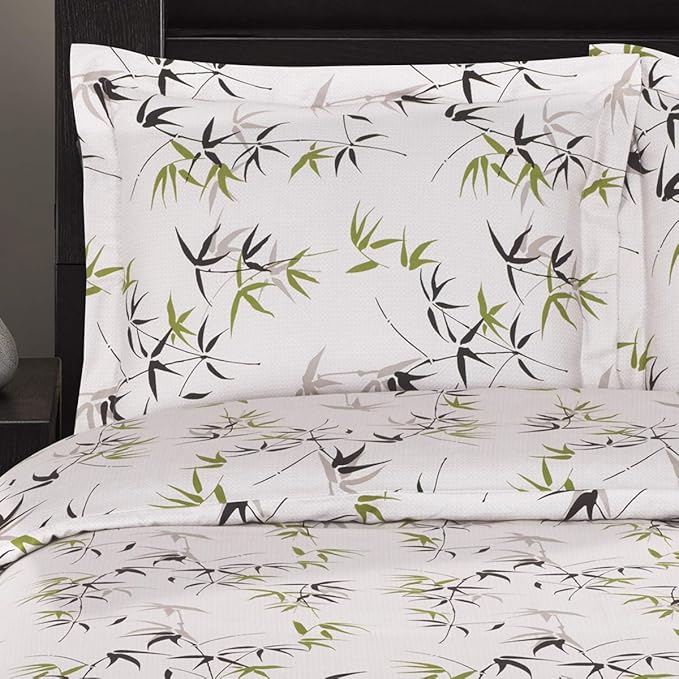Royal Hotel Bedding Fern Floral 4-Piece Full/Queen Comforter Set, 100-Percent Cotton, 300-Thread-Count by Royal Hotel