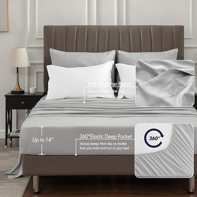 BEDELITE Twin Comforter Set 5 Pieces Bed in A Bag - Soft Microfiber Reversible White Bed Set with Comforters, Sheets, Pillowcase & Sham, Cozy Luxury Bedding Sets for All Season