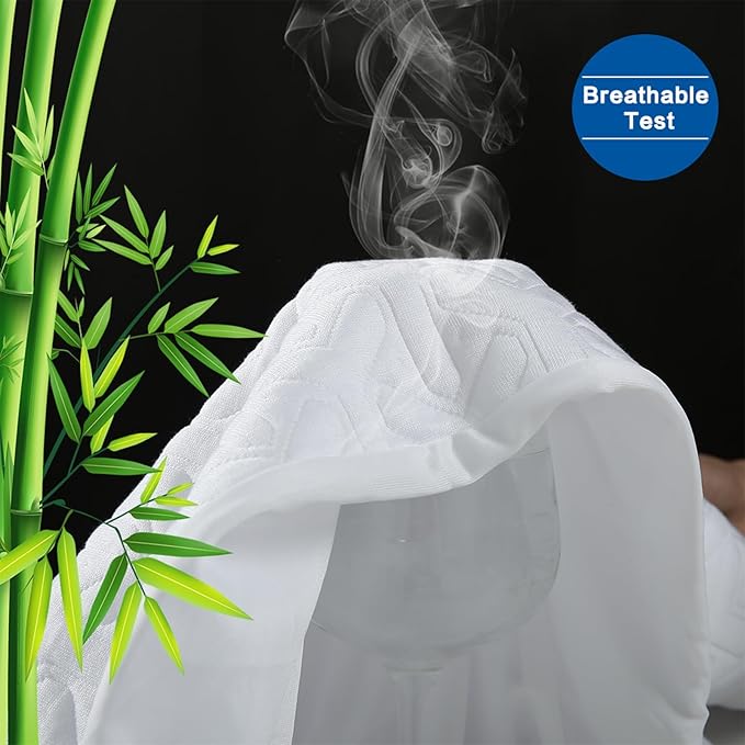 Premium 100% Waterproof Mattress Protector,Cooling Twin Mattress Pad Cover for College Dorm Breathable 4D Air Fabric,8-21" Extra Deep Pocket,Noiseless Vinyl-Free Washable (Beehive,Twin 39"x75")