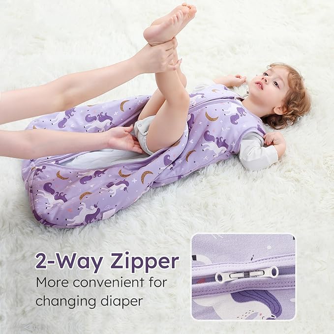 Yoofoss Baby Sleep Sack 0-6 Months, TOG 2.5 Baby Wearable Blanket with 2-Way Zipper, 100% Organic Cotton Fabric Winter Newborn Sleeping Sack, Warm Soft Comfy
