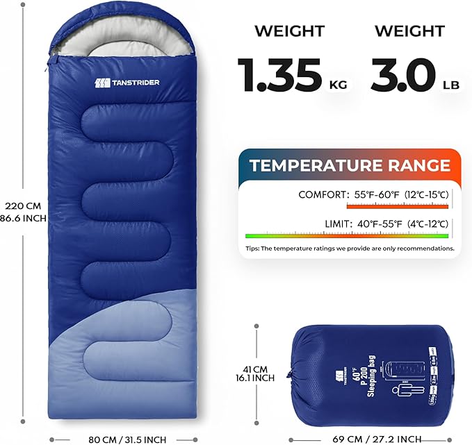 Sleeping Bags for Adults Warm Weather,Backpacking Compact Lightweight Camping Sleeping Bag with Compression Sack for Kids,Camping Essentials Gear for Hiking,Travel,Climb,Outdoor, Indoor