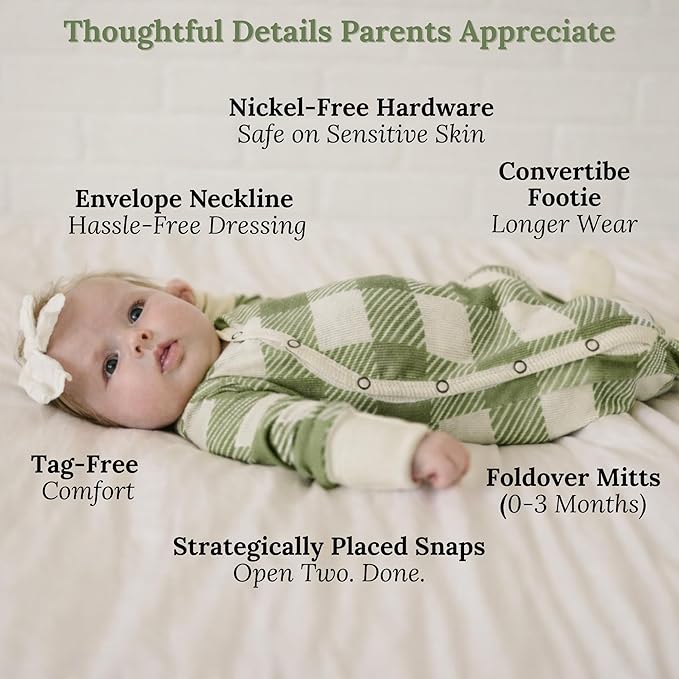 Fifi & Ry 100% Lyocell from Bamboo Baby Pajamas, Ribbed & Breathable – Gentle on Sensitive Skin, Unisex Convertible Footie