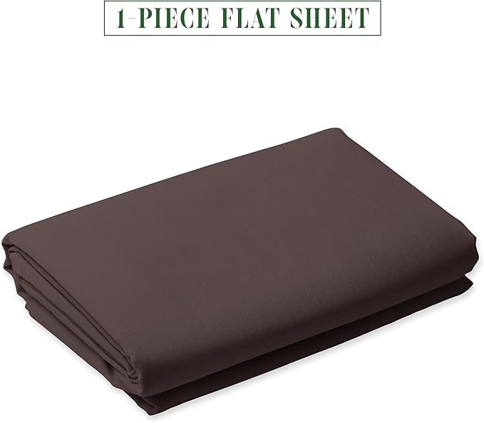 Luxury Flat Sheet on Amazon Elegant Comfort Wrinkle-Free 1500 Premier Hotel Quality 1-Piece Flat Sheet, King Size, Chocolate Brown