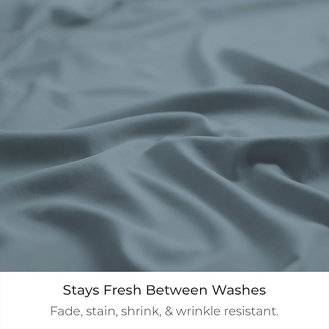 Mellanni Bed Skirt King Size - Bed Skirting - 15-Inch Tailored Drop Pleated Dust Ruffle - Hotel Luxury Bedding - Wrinkle, Fade, Stain Resistant - 1 Bedskirt (King, Spa Blue)