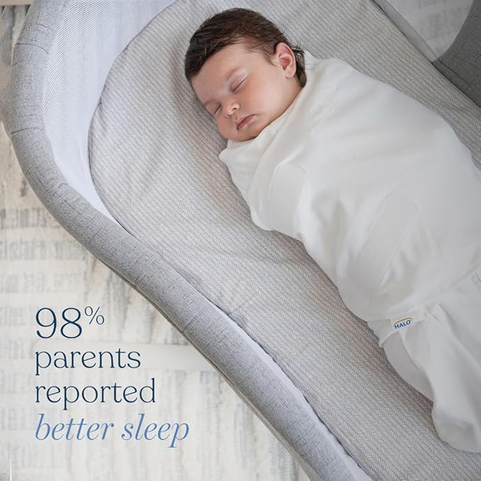 HALO Micro-Fleece Sleepsack Swaddle, 3-Way Adjustable Wearable Blanket, TOG 3.0, Block Flower, Small, 3-6 Months