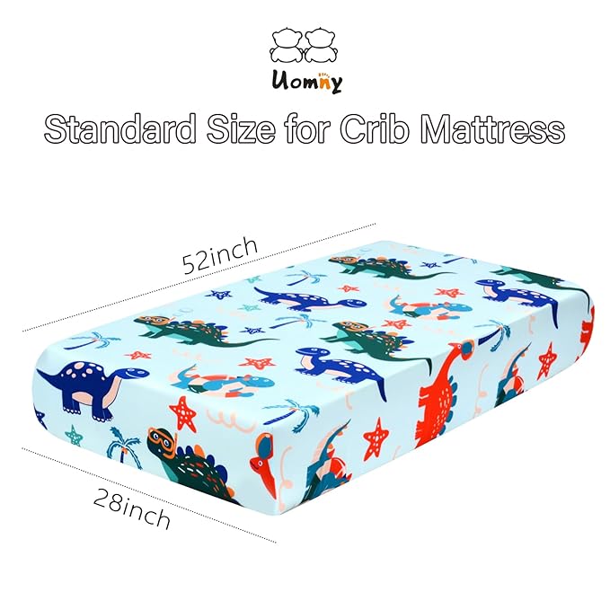 UOMNY Crib Sheet,Boys Girls Crib Sheets Baby Sheet for Standard Crib and Toddler Mattresses Nursery Bedding Sheet Crib Mattress Sheets for Boys and Girls 1 Pack Toddler Sheet