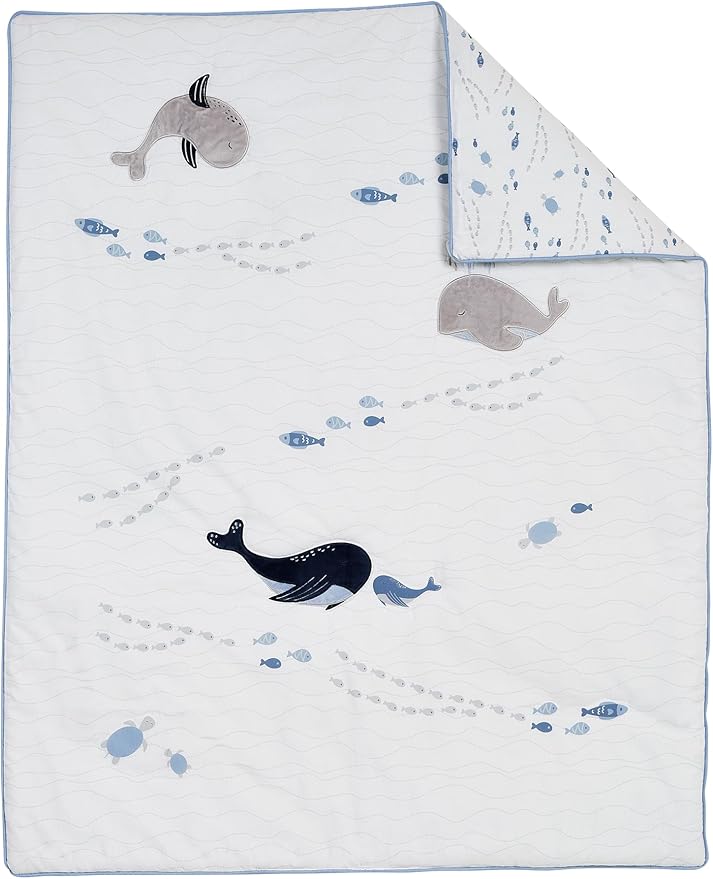 Oxford Baby Whale of a Time 3 Pc Baby Crib Nursery Bedding