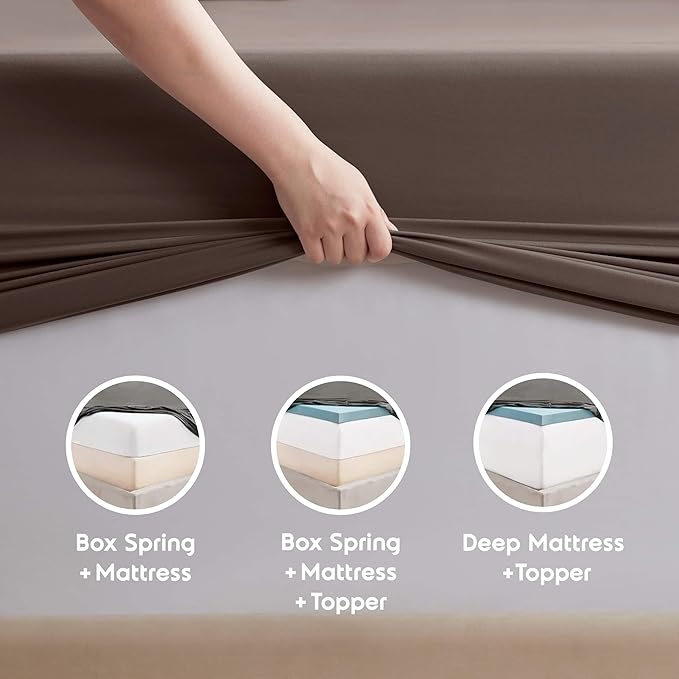 Nestl Twin XL Sheet Set - College Dorm Size - Luxury 1800 Ultra-Soft Microfiber Twin Extra Long Bed Sheets - Deep Pockets - Easy Fit - Extra Soft - 3 Piece Set (Twin XL, Chocolate Brown)