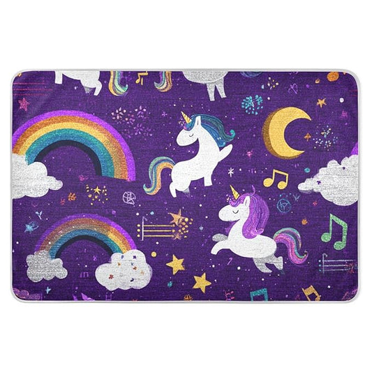 Waterproof Bed Pad Reusable Changing Pad Toddler Mattress Protector Large Pee Pad Baby Diaper Pad Soft Washable Liner Purple Unicorn Rainbow Cloud Moon