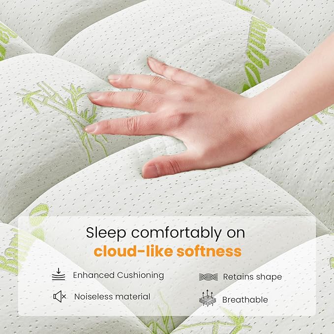 Sweetcrispy Ultra Soft Mattress Topper Full Size - Viscose Made from Bamboo Pillow Top Mattress Pad for Breathable Cooling & Back Pain Relief, Deep Pocket Comfort Bed Topper, Green