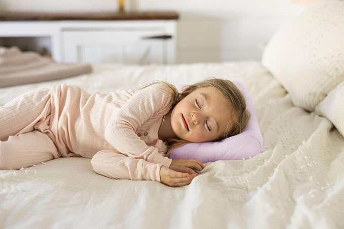 Tiny Twinkle Toddler Pillow with Fitted Pillowcase | Ergonomic Shape with Resilient, Cloud-Like Memory Foam for Comfortable Sleeping | Kids Travel Pillows (Orchid)