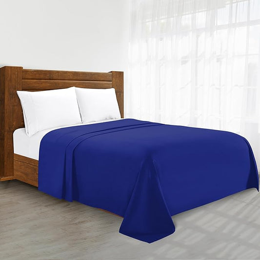 Luxury Flat Sheet on Amazon Elegant Comfort Wrinkle-Free 1500 Premier Hotel Quality 1-Piece Flat Sheet, Twin/Twin XL Size, Royal Blue